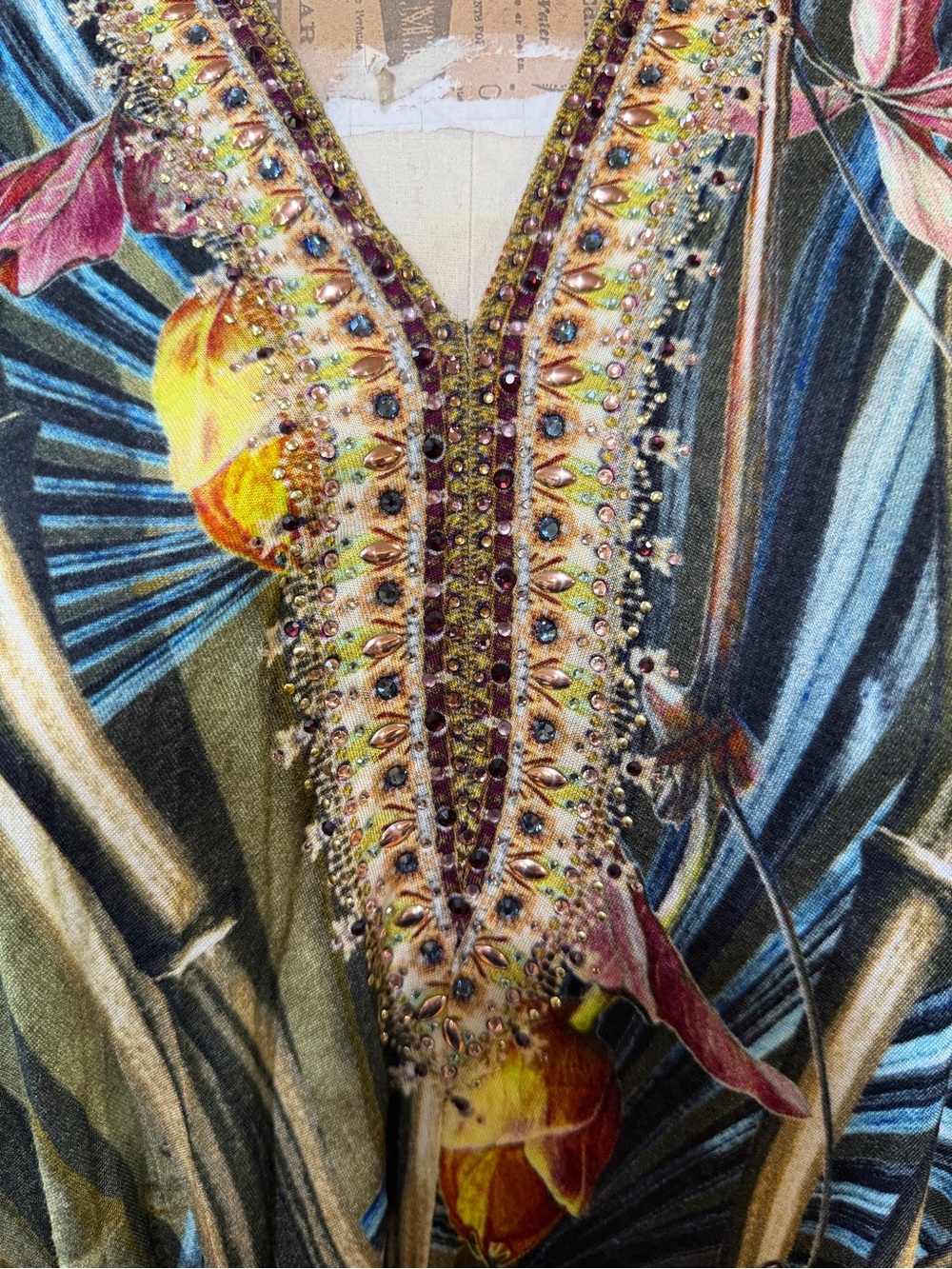 CAMILLA Women’s Side Cowl Jersey Dress in “Passport To Paradise” Print - Picture 2 of 4
